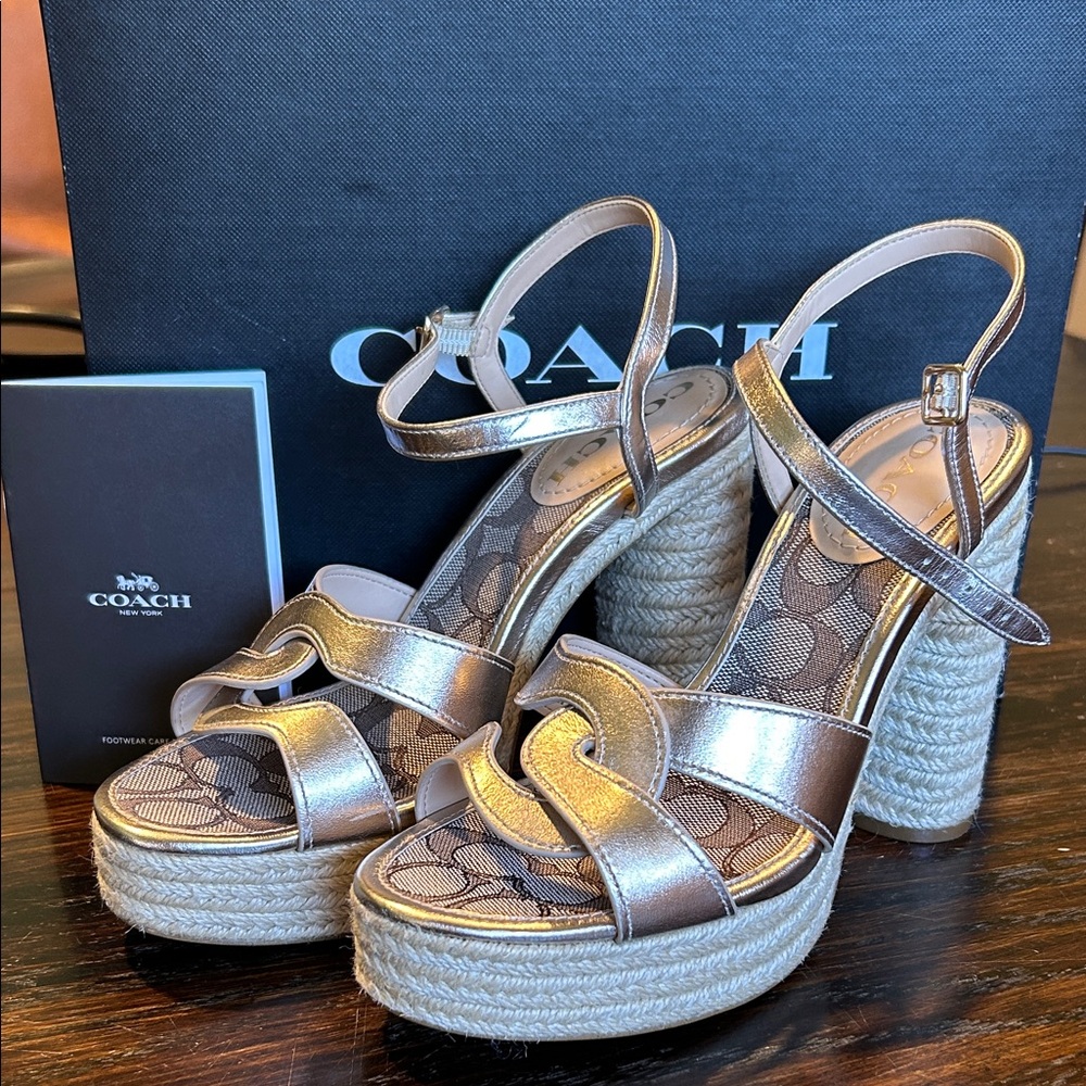 Coach Women's Talina Metallic Platform Heels